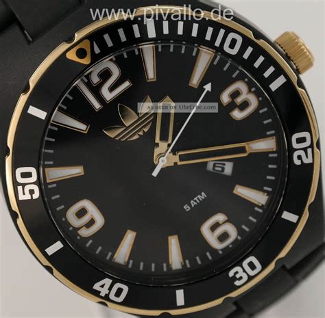 adidas uhr gold schwarz gummi|Goldene Uhren für Herren .